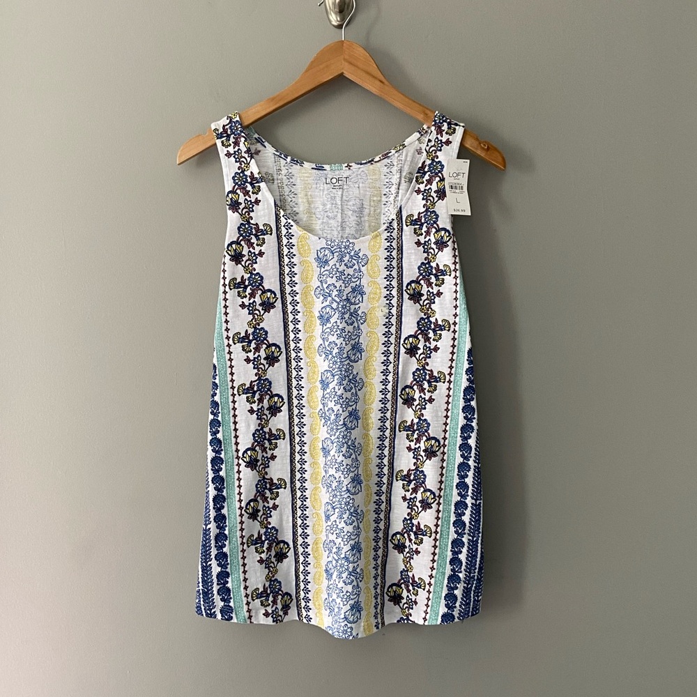 Loft Outlet Paisley Floral Tank Top Size Large